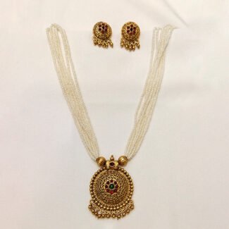 white-beads-with-golden-pendent