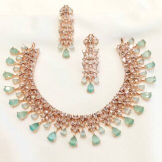 Rose gold A.D. stone neck