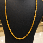 Gold plated chain 30 inch on black display bust